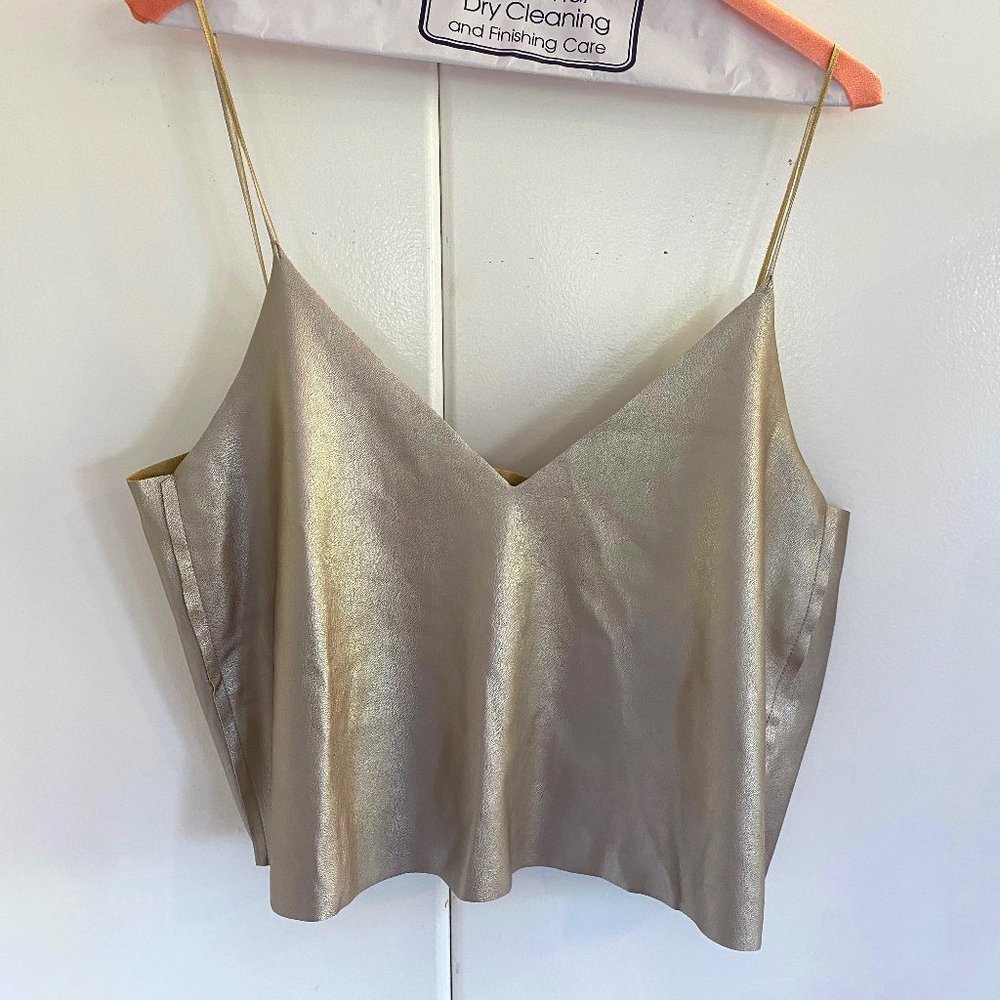 Zara Silver Metallic Tank (Slightly Cropped)
